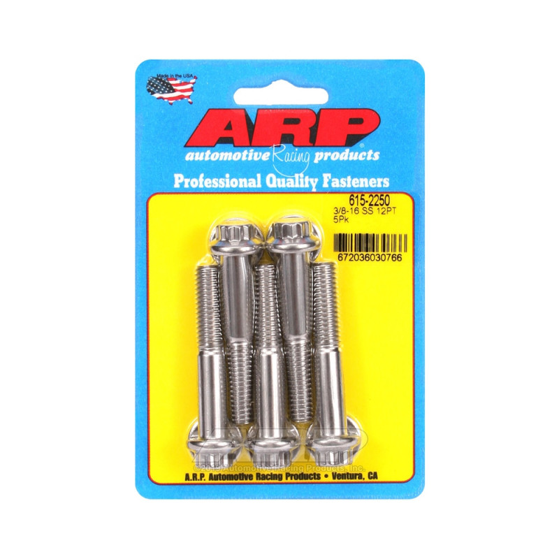 Șuruburi și piulițe universale ARP cu cap STD 3/8-16 – Oțel inoxidabil, 12 puncte x 5 - ARP-615-2250 - 615-2250 - 3666618191393